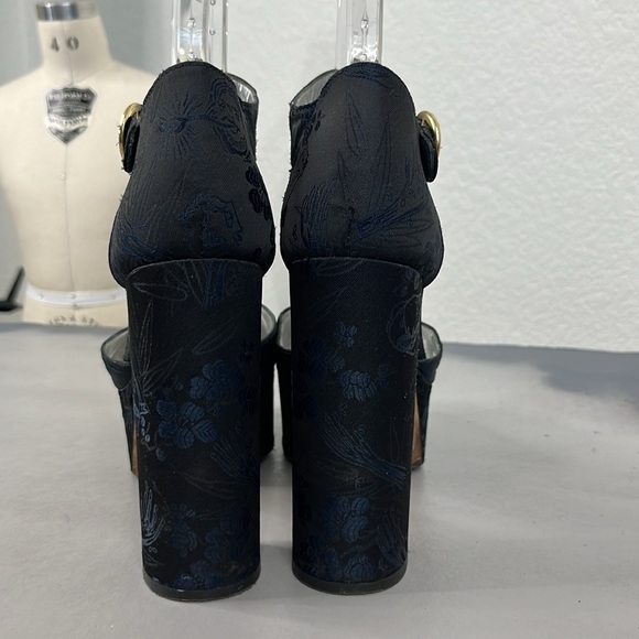 Alexa Chung Platform Mary Jane Heels Tapestry Cut Out Ankle Strap - Picture 5 of 9